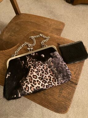 L3 Designs Leather/HOH Small Granny Kiss-Lock Bag & Holy Cow Couture Bundle